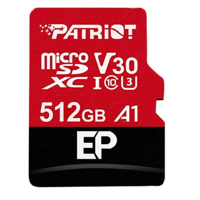 Карта пам&#039;яті Patriot 512GB microSD class 10 UHS-I U3 (PEF512GEP31MCX)