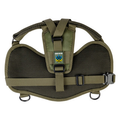 Шлея для собак WAUDOG PRO металевий фастекс M В 55-75 см хакі (689231)