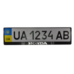 Рамка номерного знака CarLife пластик з об'ємними літерами Honda (2шт) (24-005)