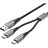 Дата кабель USB 2.0 AM to 2хUSB-C M 1.0m Y-Splitter Charging Cable 2.4А 480Mbps Aluminum Al Vention (CQOHF)