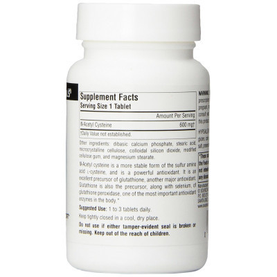Амінокислота Source Naturals NAC (N-Ацетил-L-Цистеин) 600мг, 60 таблеток (SN0850)