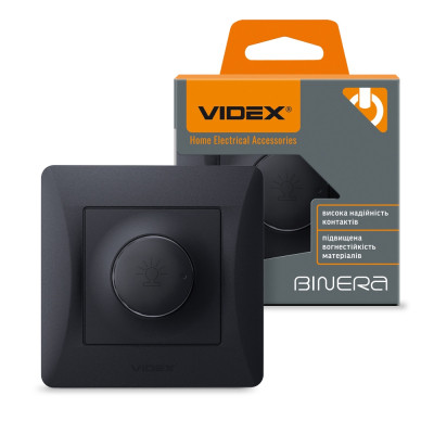 Світлорегулятор Videx BINERA 600Вт чорний граф (VF-BNDM600-BG)