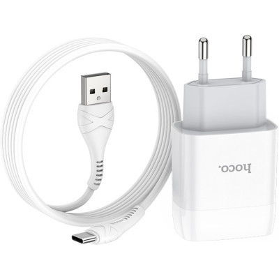 Зарядний пристрій HOCO C72A Glorious single port charger set(Type-C) White (6931474713018)