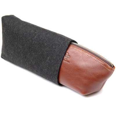 Косметичка Grande Pelle Зі шкіри Коричнева (11510)