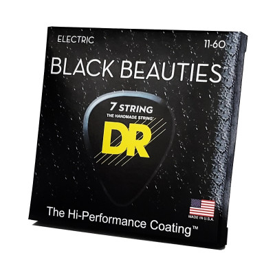 Струни для гітари DR Strings Black Beauties Electric - Extra Heavy 7-String (11-60) (BKE7-11)