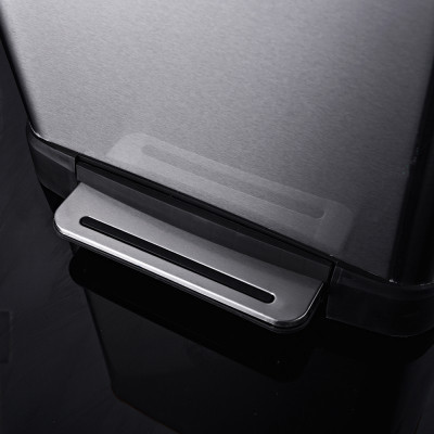 Контейнер для сміття JAH для сортування з педаллю і вн. відром срібн. металік 10+10 л (7025)