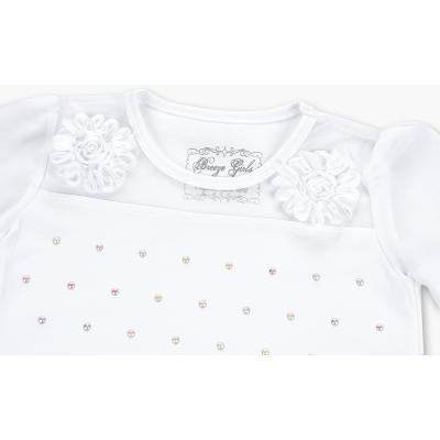 Кофта дитяча Breeze з шифоновими рукавами і стразами (8840-92G-white)