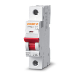 Автоматический выключатель Videx RS4 RESIST 1п 16А С 4,5кА (VF-RS4-AV1C16)