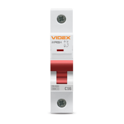 Автоматический выключатель Videx RS4 RESIST 1п 16А С 4,5кА (VF-RS4-AV1C16)
