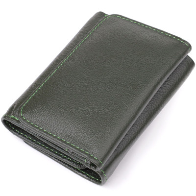 Гаманець ST Leather З натуральної шкіри Зелений (23076)