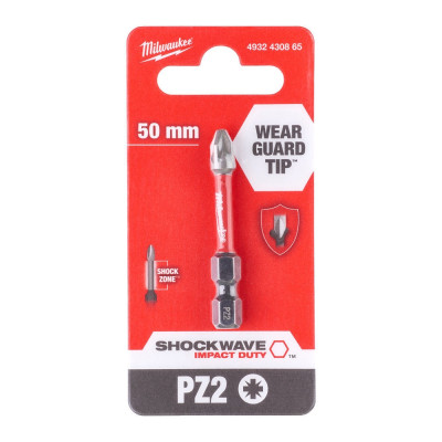 Біта для шуруповерта Milwaukee SHOCKWAVE, PZ2, 50мм 1шт (4932430865)