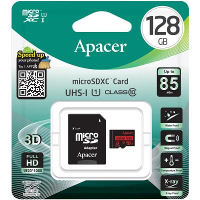 Карта пам&#039;яті Apacer 128GB microSDXC Class10 UHS-I (AP128GMCSX10U5-R)