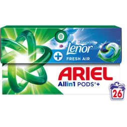 Капсули для прання Ariel Pods+ All-in-1 Touch of Lenor Дотик свіжого повітря Lenor 26 шт. (8700216766043)