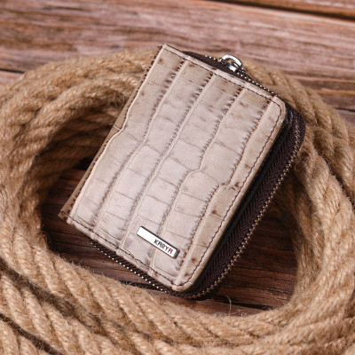 Гаманець Karya З натуральної шкіри Бежевий (21413)