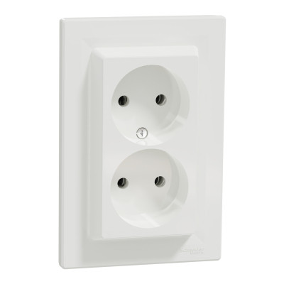 Розетка Schneider Electric ASFORA без заземлення подвійна біла (EPH9700121)
