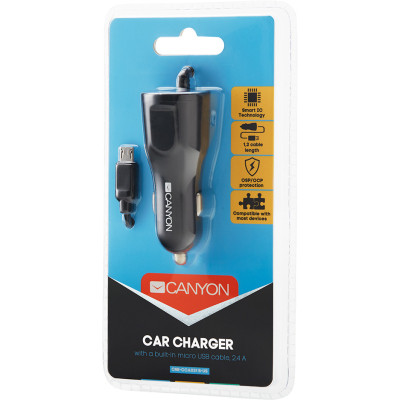 Зарядное устройство Canyon 1xUSB car adapter (CNE-CCA033B)