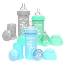Набір для годування новонароджених Twistshake Value Pack Blue із трьох антиколікових пляшечок 260 мл (78844)