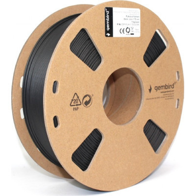 Пластик для 3D-принтера Gembird PLA+, 1.75 мм, 1 kg, Black (3DP-PLA+1.75-02-BK)