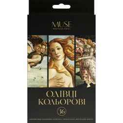Олівці кольорові Muse Тригранні З точилкою 36 кольорів (105M-36)