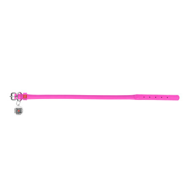 Нашийник для тварин WAUDOG Glamour з QR паспортом, круглий, XS d8 мм Д 20-25 см рожевий (22407)