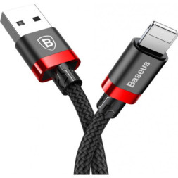 Дата кабель USB 2.0 AM to Lightning 1.0m Cafule Black-Red Baseus (CALKLF-B19)