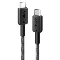 Дата кабель USB-C to USB-C 1.8m nylon 322 black Anker (A81F6G11)
