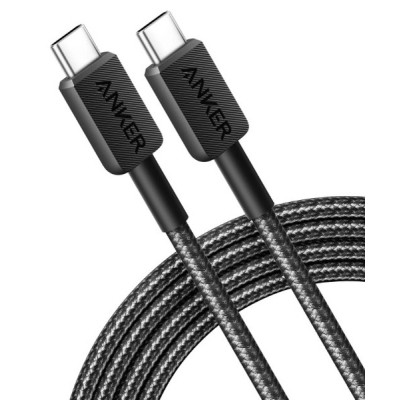 Дата кабель USB-C to USB-C 1.8m nylon 322 black Anker (A81F6G11)