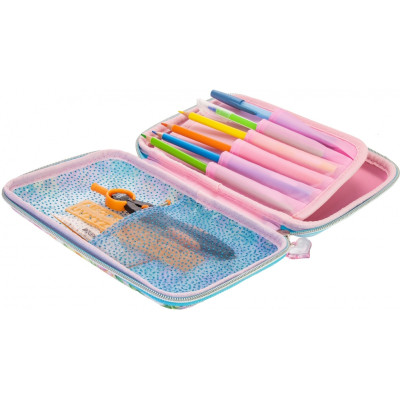 Пенал Cool For School з віконцем 1 відділення з органайзером блакитний (QT-5750-Blue)