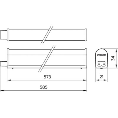 Світильник Philips LED Signify, 7W, BN068C, LED6/NW, 600mm, (911401734142)