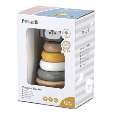 Розвиваюча іграшка Viga Toys PolarB дерев&#039;яна пірамідка Пінгвінчик (44205)