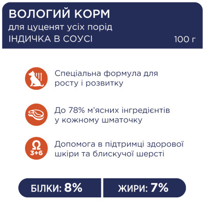 Вологий корм для собак Club 4 Paws для цуценят з індичкою в соусі 100 г (4820215363198)