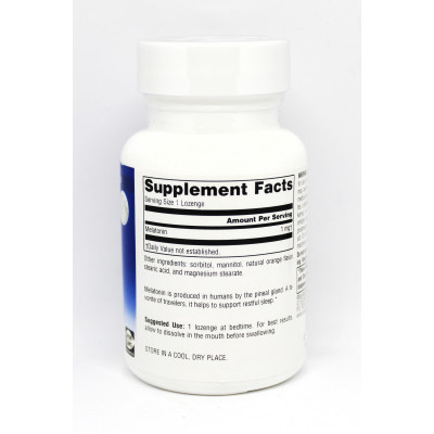 Амінокислота Source Naturals Мелатонін 1 мг, Смак Апельсину, Sleep Science, 100 таблеток (SNS-00706)