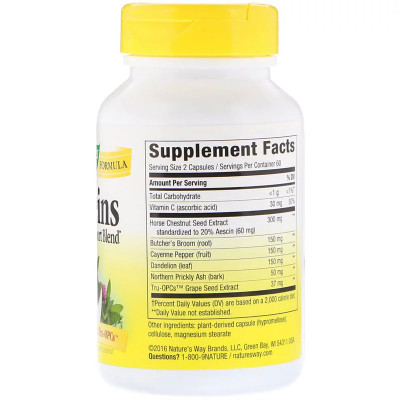 Трави Nature&#039;s Way Підтримка Вен, Leg Veins Support Blend, 120 капсул (NWY-15335)