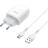 Зарядний пристрій HOCO C73A Glorious dual port charger set(Type-C) White (6931474713070)