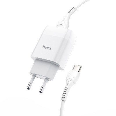 Зарядний пристрій HOCO C73A Glorious dual port charger set(Type-C) White (6931474713070)