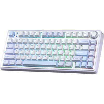 Клавіатура Aula F75 Gasket Greywood V3 switch Hot-Swap PBT Wireless/Bluetooth/USB Blue (6948391208633)