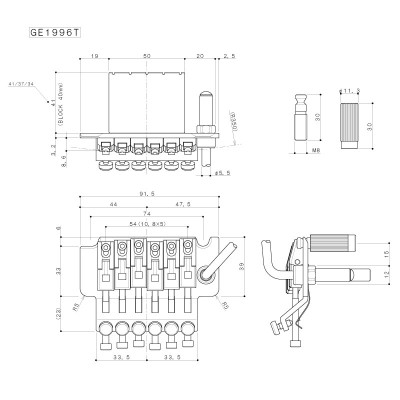 Бридж для гітари Gotoh GE1996T(40) GG
