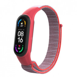 Ремінець до фітнес браслета Armorstandart нейлоновий для Xiaomi Mi Band 7/6/5/4 Grey/Red (ARM67853)