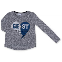 Кофта дитяча Breeze з аплікацією з паєток &quot;BEST&quot; (1257_1-110G-gray blue)