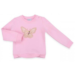 Кофта дитяча Breeze з мереживним метеликом (10086-92G-pink)