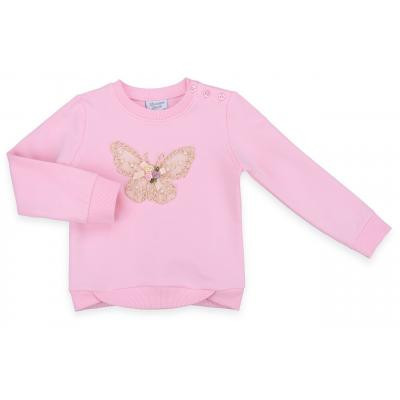 Кофта дитяча Breeze з мереживним метеликом (10086-92G-pink)