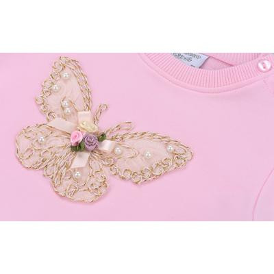Кофта дитяча Breeze з мереживним метеликом (10086-92G-pink)