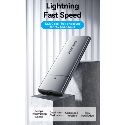 Кишеня зовнішня Vention SSD M.2 (NGFF) B&amp;M-key USB Type-C 3.2 (KPFH0)