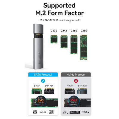 Кишеня зовнішня Vention SSD M.2 (NGFF) B&amp;M-key USB Type-C 3.2 (KPFH0)