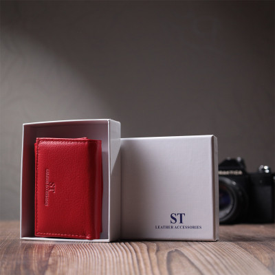 Гаманець ST Leather З натуральної шкіри Червоний (22741)