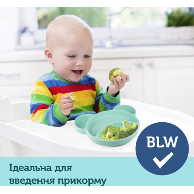 Тарілка дитяча Canpol babies Ведмедик на присосці Бірюзова (51/401_tur)