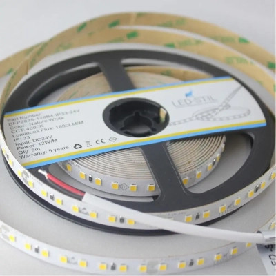 Світлодіодна стрічка LED-STIL 4000K 12 Вт/м 2835 128 діодів IP33 24 Вольта 1800 lm нейтральне світло (DFP2835-128B4-IP33-24V)