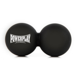 Масажний м'яч PowerPlay PP-4355 Silicone Lacrosse Peanut Ball (6.3х12.6см) Чорний (PP-4355_Black)