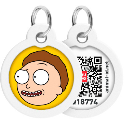 Адресник для тварин WAUDOG Smart ID з QR паспортом &quot;Рік і Морті 2&quot;, коло 25 мм (225-0281)