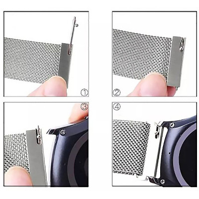 Ремінець до смарт-годинника BeCover Milanese Style для Samsung Galaxy (20mm)/Watch 5/ Watch 4.../Gear S2 Classic/Gear Sport Gold (707674)